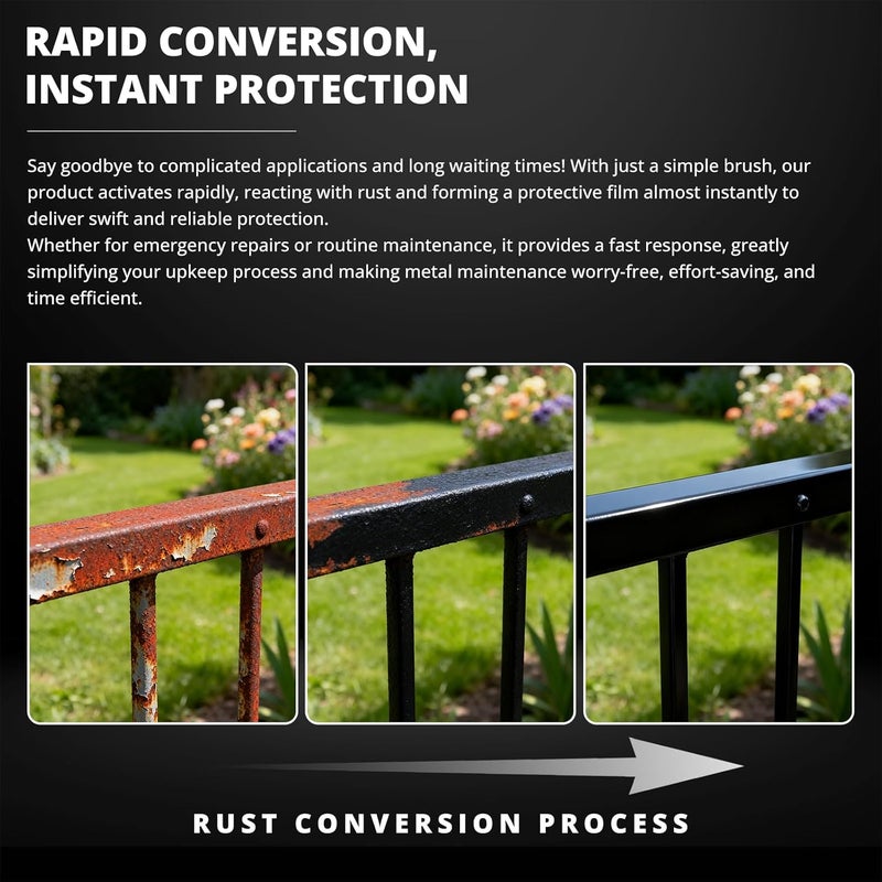 DWIL Rust Converter for Metal, 2 in 1 Rust Converter Paint and Primer, Converts Rust to Long-Lasting Protective Coating, Anti Rust and Rust Prevention Paint, No Sanding or Primer Needed, Black, 16 oz - Image 5